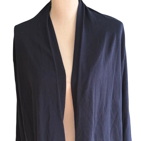 Lands End Womens Navy Blue Sweater Cardigan With Pockets Size 2X Light Weight - Picture 4 of 12